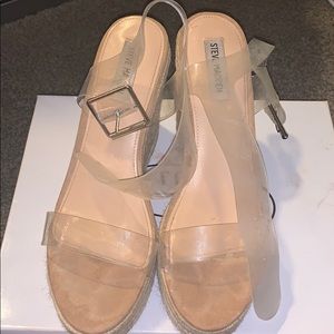 Women’s Steve Madden Clear Strap Wedges